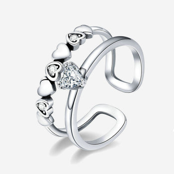  silver Heart to Heart Ring