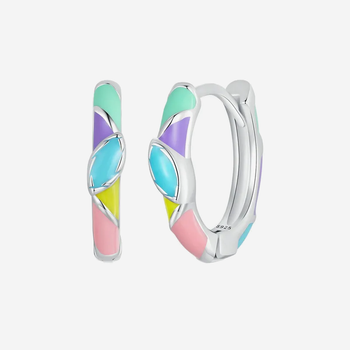 Silver Rainbow Hoop Earrings