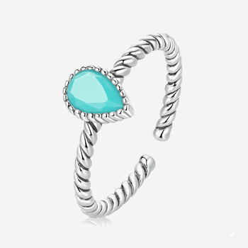silver Waterdrop Turquoise Ring