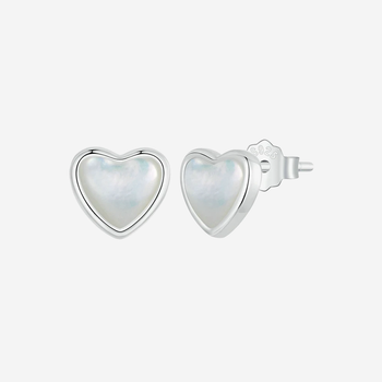 White Shell Heart Earrings