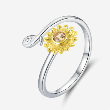 silver Sunflower Ring