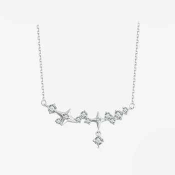 silver Starry Pendant Necklace