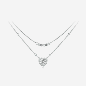 Halo Heart Moissanite Necklace