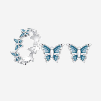 Blue Butterfly  Jewelry Set