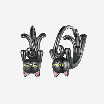 Lovely Black Cat Earrings