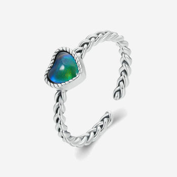 Emotion Stone Color Change Heart Ring