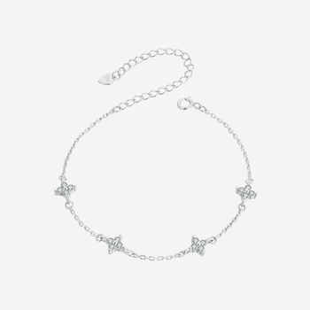 silver Zircon Flower Bracelet