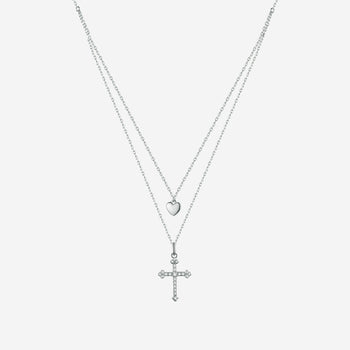 Cross with Heart Necklace